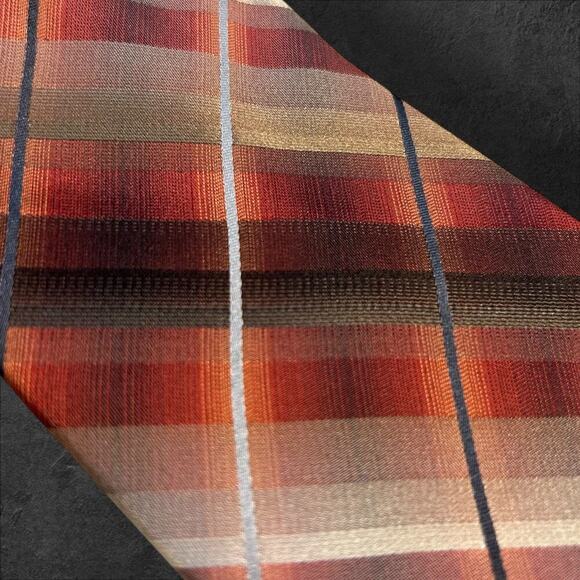 Geoffrey Beene Men's Fall Plaid 100% Silk Professional Tie - Picture 2 of 3